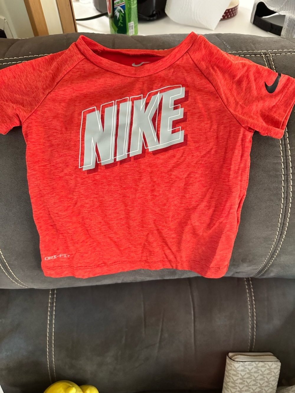 Nike Red Short-Sleeve Dri-FIT Logo Tee